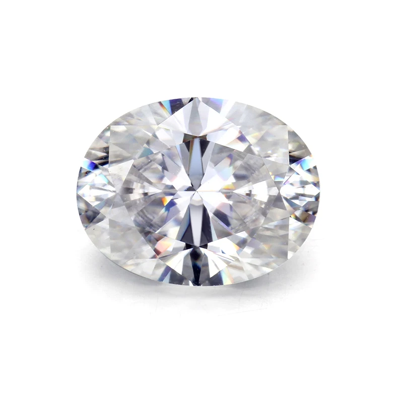 Белый цвет EF кольцо с алмазом moissanites 6x8 мм ледяной измельченный Овальный