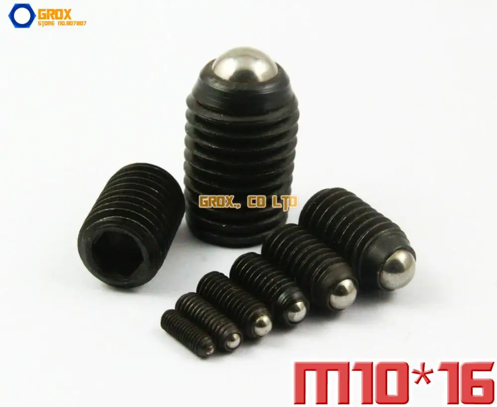 20 Pieces M10 x 16mm 12.9 Grade Alloy Steel Hex Socket Spring Ball
