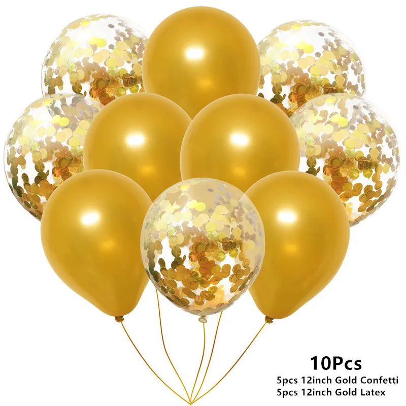 10 шт. 12 дюймов серебряные золотые шары из латекса цвета металлик перламутровый металлический шар синий цвета Globos Свадебные товары для дня рождения воздушный шар - Цвет: Gold