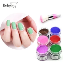 BELESKY акриловая пудра для погружения ногтей 28 г голографический блеск быстро высыхающий цветной порошок для погружения ногтей украшение для дизайна ногтей