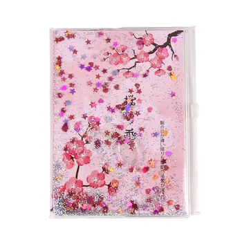 

10.5x14.5cm A6 Pvc Flower Cute Liquid Notebook Paper Water Giltter Notepad for School Office Supplies Kids Gift Stationery