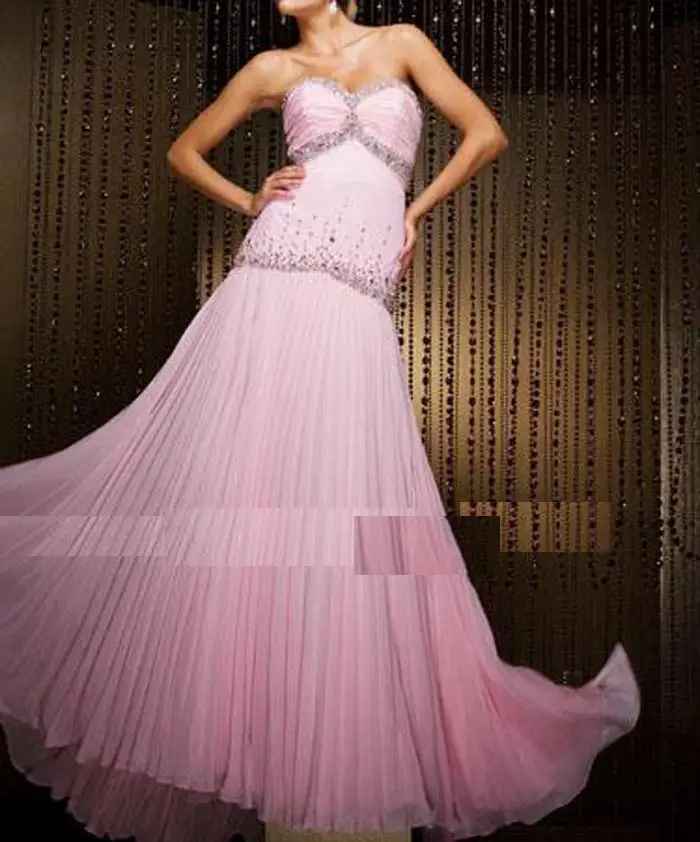 Hot Sell ! New Pink Sweetheart Chiffon Evening Dress Beadings Party Gown Free Size&ampColor | Свадьбы и торжества