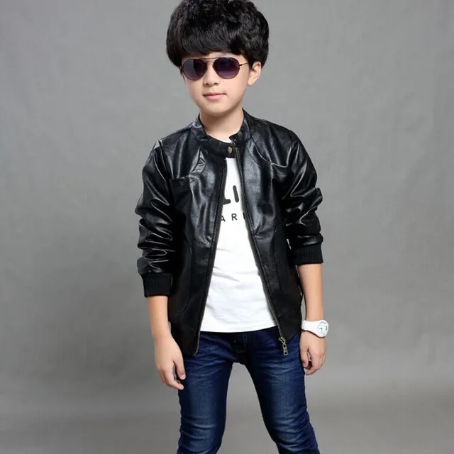 Boys Jacket Leather Jacket For Boys Solid Jacket Boy Spring Kids Jacket 6 8 12 Fashion Teenage