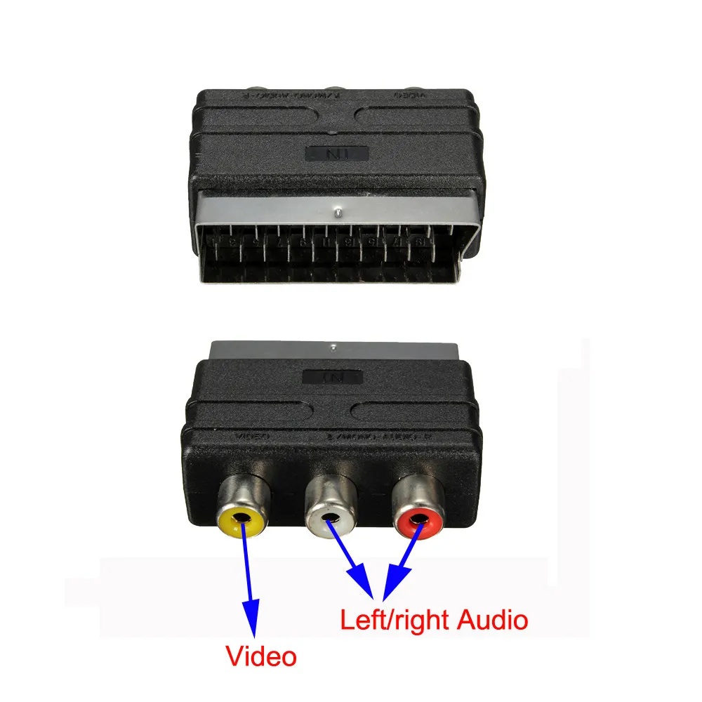 Адаптер адаптер YGCDO 21PIN SCART с разъемами папа-3RCA AV для ТВ DVD видеомагнитофон игровой