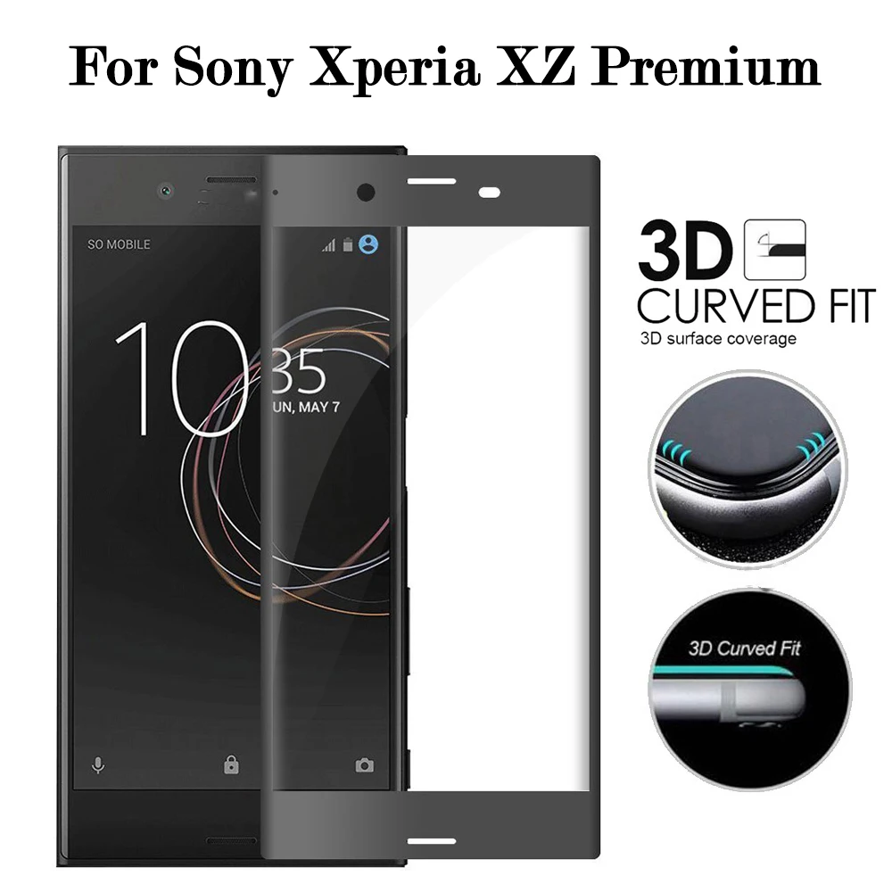 3D Защитное стекло для Sony Xperia XZ Премиум Закаленное Защита экрана изогнутая