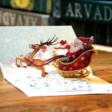 Рождественский подарок колокольчик 3D лазерная резка всплывающие бумажные праздничные открытки ручной работы на заказ рождественские поздравительные открытки подарки для любимого