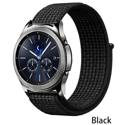 Gear S3 frontier ремешок для samsung Galaxy watch 46 мм/active 2 Amazfit bip/gtr 47 мм huawei watch gt ремешок 20 мм 22 мм ремешок для часов - Цвет ремешка: black