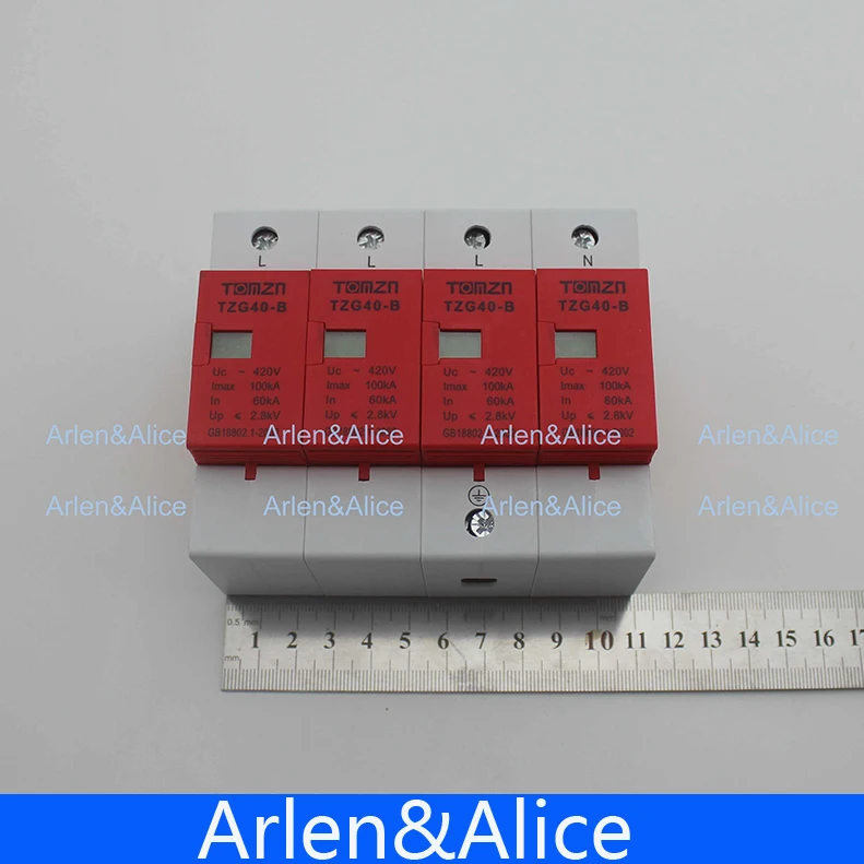 AC SPD 3P+ N 60KA~ 100KA B~ 420V дом сетевой фильтр защитный низковольтный разрядник устройство