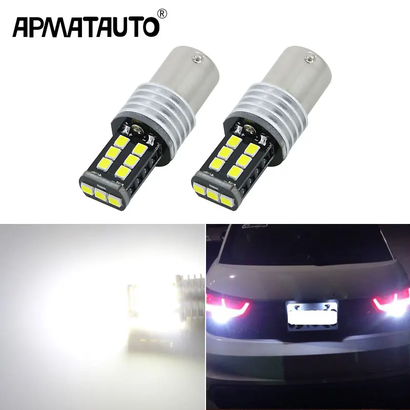 Светодиодные лампы Apmatauto для заднего хода 2 шт. 1156 лм фонарей R5 p21w ba15s 15 SMD с чипами