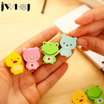 

4 pcs/lot Novelty Cartoon animal rubber eraser kawaii creative stationery school supplies papelaria gifts for kids