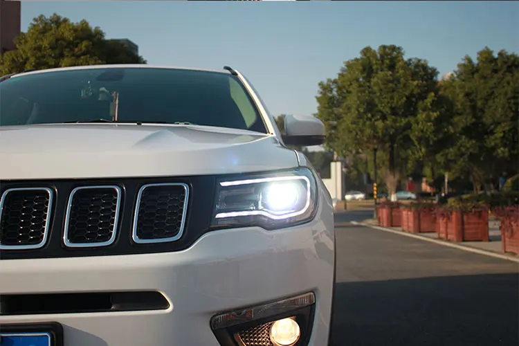 DY_L стайлинга автомобилей для Jeep compass фары- для компас светодиодный фар линзы двойной луч H7 спрятал bi Xenon объектива