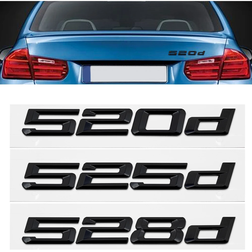 Best Black 3D Trunk Lid Badge for BMW 5 Series 520d 525d 528d X5 E36 E46 F20 F10 Letter Number Sticker Car Styling Auto Emblem Decal