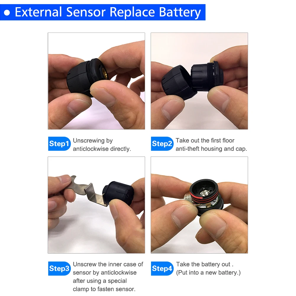 TPMS автомобильный универсальный беспроводной контроль давления в шинах 6 шт. колеса шины Внешний датчик цветной ЖК-сменный улучшенный сигнал