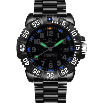 

Switzerland H3 Luminous Hands Carnival Luxury Brand Men's Watches Quartz Military Watch Men 200M Diver Waterproof clock C8447-3