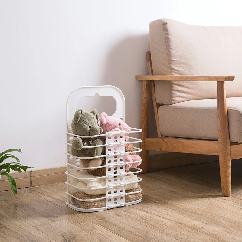 سلة الغسيل للطي المنبثقة صندوق تخزين ملابس مربع لعبة المنظم القذرة القماش سلة تخزين من البلاستيك الحاويات تعوق حقيبة للحمل