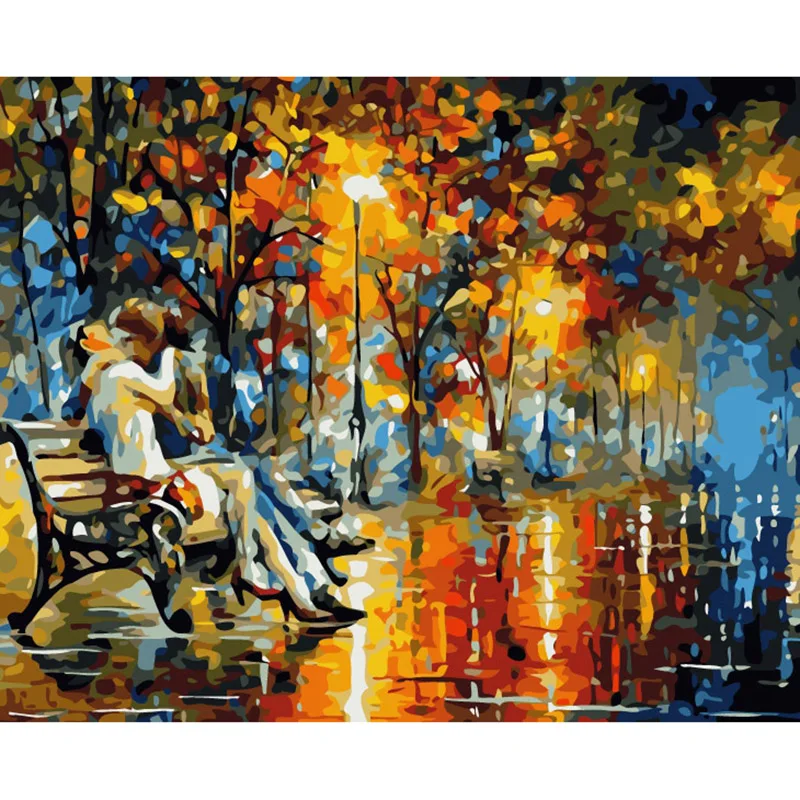 

Lovers Arcylic Painting By Numbers On Canvas Framed Wall Pictures Art For Living Room Home Decoration