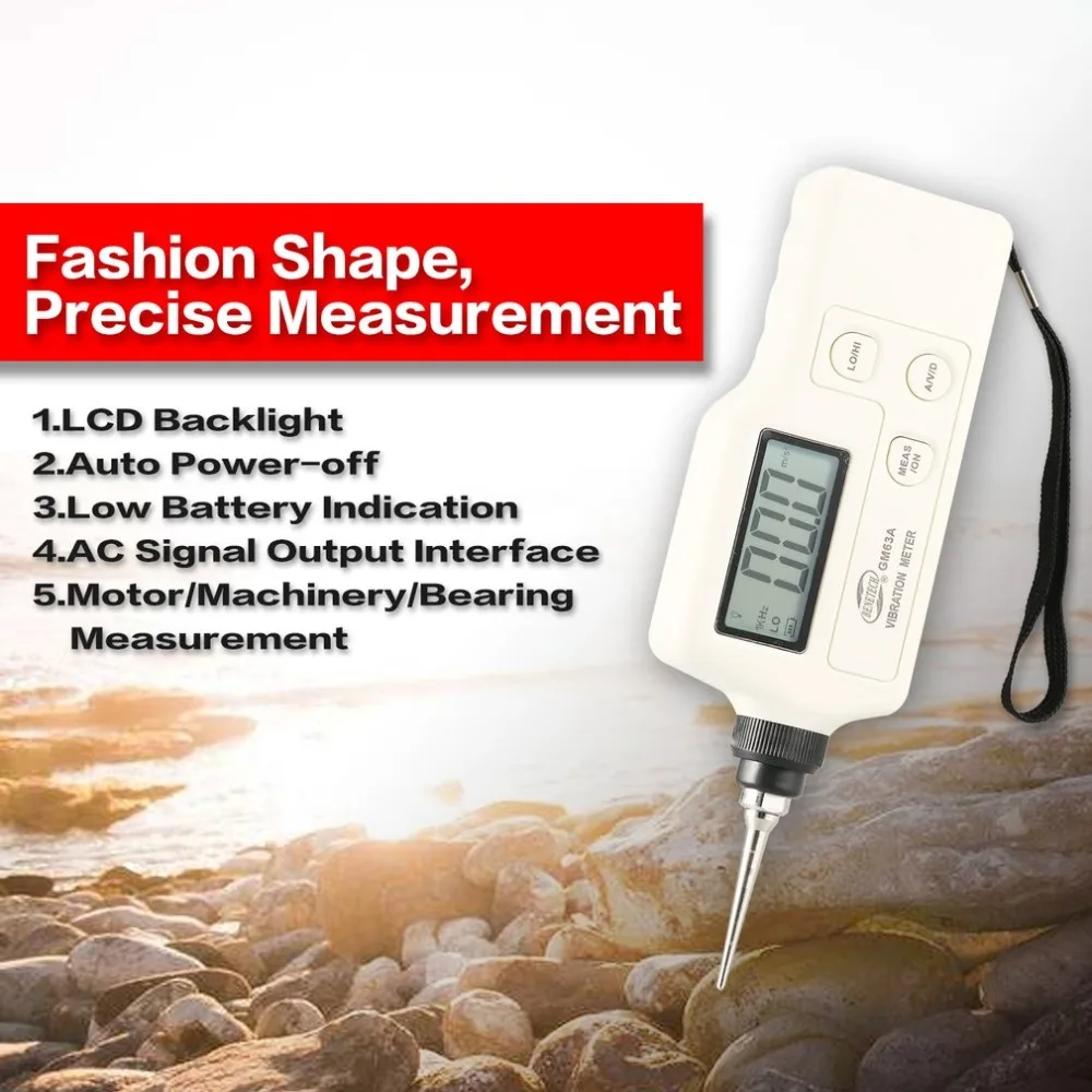 

GM63A Vibrometer Meter vibrador Digital Vibration Meters Device Measures Handheld Analyzer Tester Analyzer Gauge High Precision