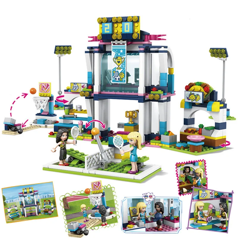 

Girl Series Friends Model Building Blocks The Romantic Doll Stephanie's House Stadium Set Compatible Legoings Hotel Girls Gift
