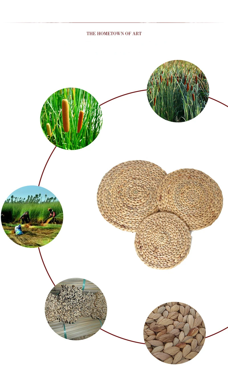 Водная гиацинтовая трава Подушка горшок коврик ручной работы для украшения дома и офиса обеденный стол изоляция для кухни коврик cattail коврик для дивана