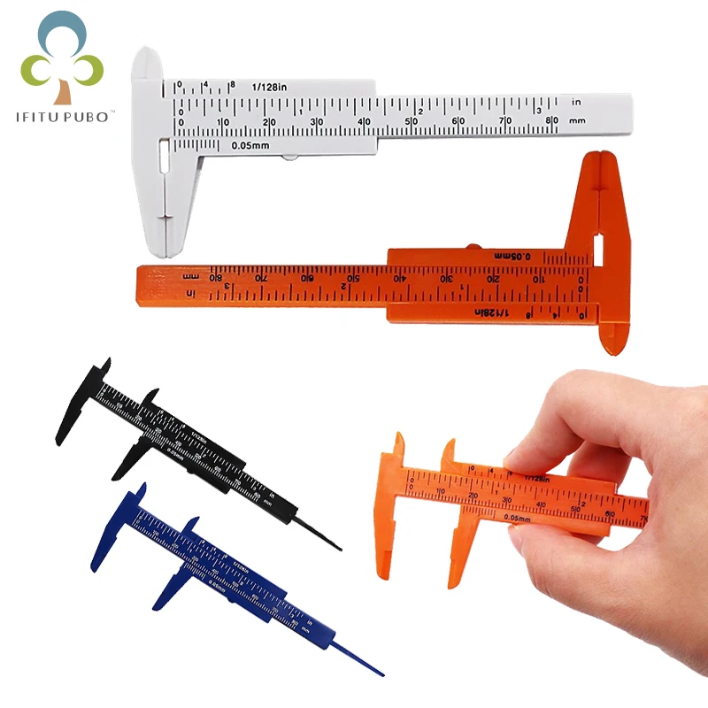 

1Pc 80mm Mini Plastic Sliding Vernier Caliper Gauge Measure Tool Ruler Micrometer to 1MM About 11.5CM Length Drop Shipping GYH