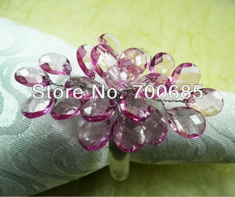 crystal napkin rings wedding flower,acrylic napkin holderin Napkin