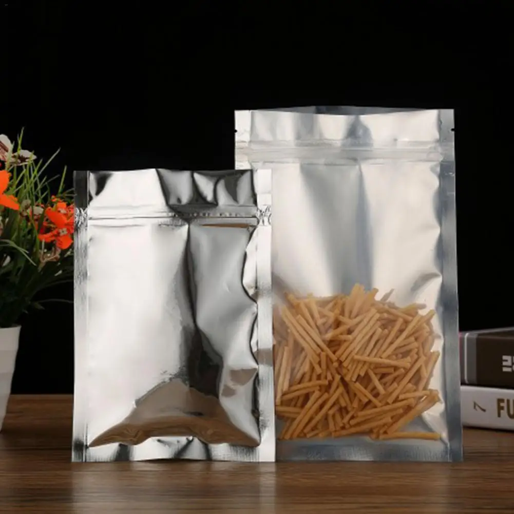 100 шт прозрачный мешок из алюминиевой фольги само Печать Молния Ziplock для упаковки