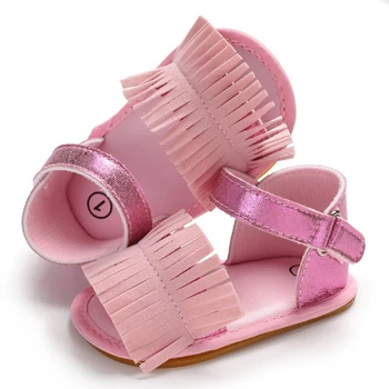 

Baby Shoes for Boy Girl Soft Sole Anti-slip Baby Sandals Tassel Design Walking Shoes