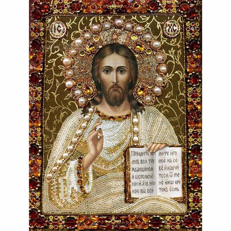 5D алмазная вышивка, религия, Иисус Христос, изображения, полная дрель, Алмазная мозаика, икона, алмазная живопись, вышивка крестиком, декор с церковью