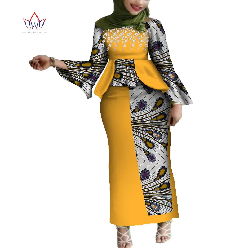 Mais tamanho moda africano conjuntos para mulher