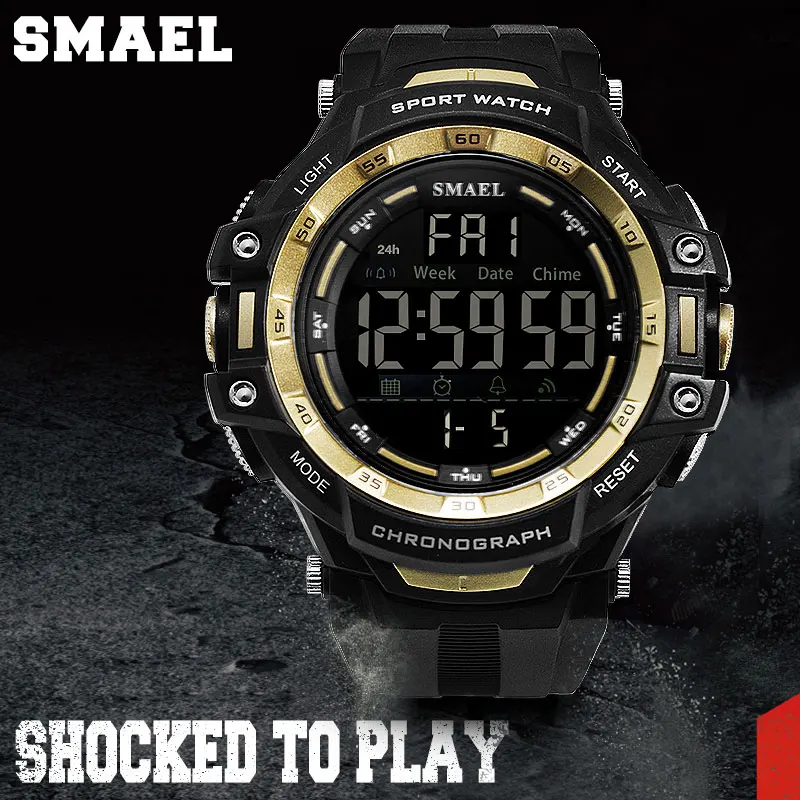 SMAEL новые спортивные часы мужские уличные модные цифровые часы многофункциональные 50 м водонепроницаемые наручные часы Мужские часы