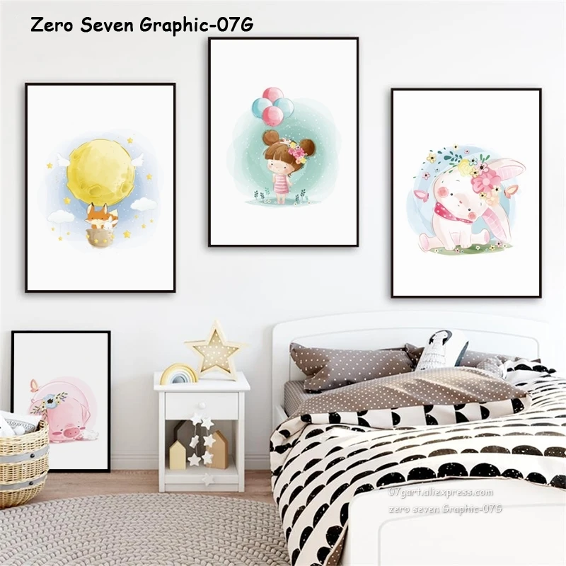 

Cartoon Animal Elephant Canvas Painting Poster And Print Baby Room Wall Art Picture Home Decoration