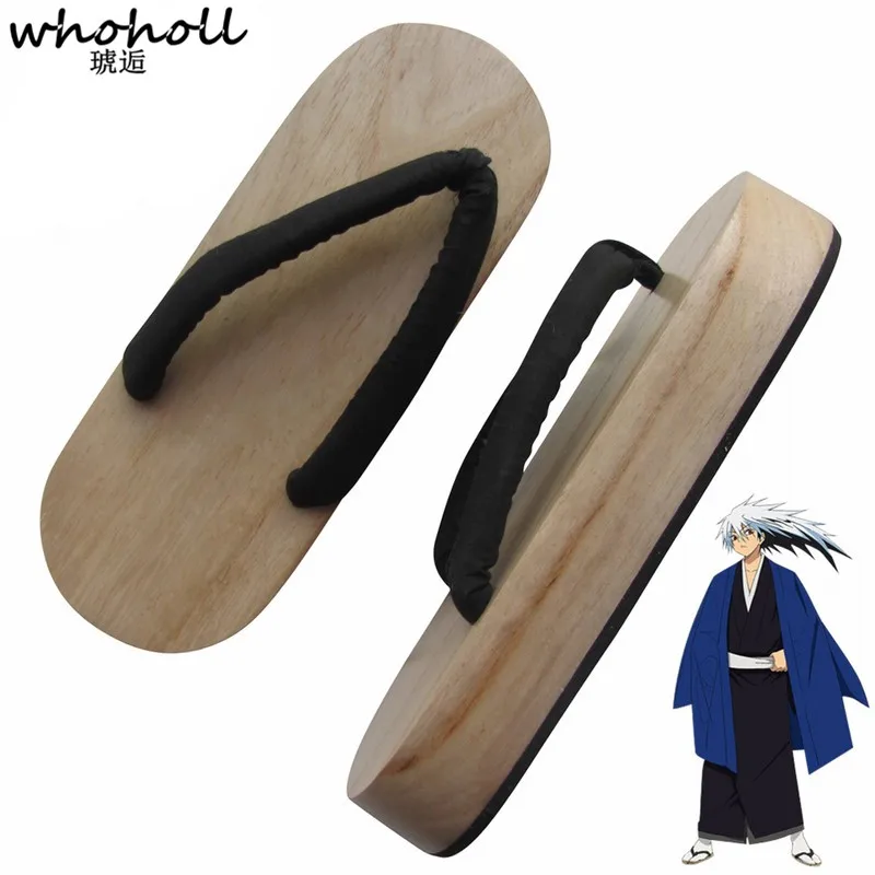 

WHOHOLL Japanese Clogs Women White Cosplay Costumes Kimono Shoes Flat Wooden Geta Flip-flops Thick Bottom Platform Slippers