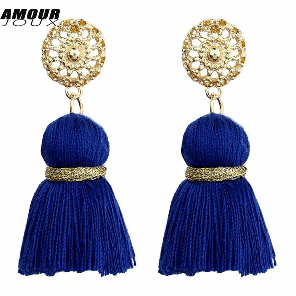2018 Fashion Woman Long Tassels Hanging Drop Earrings 4 Colors Tassel Earring Handmade Bohemian Jewelry | Украшения и аксессуары