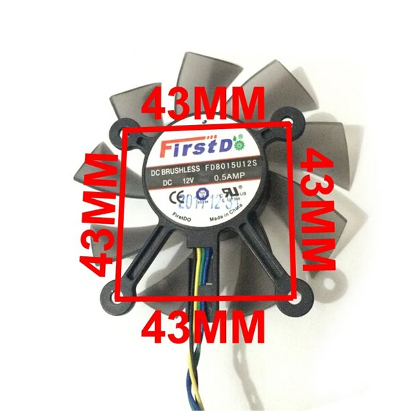 FD8015U12S 75 мм DC 12 В 7770 а 4 провода VGA охлаждающий вентилятор GPU для Radeon HD 8600 9800g