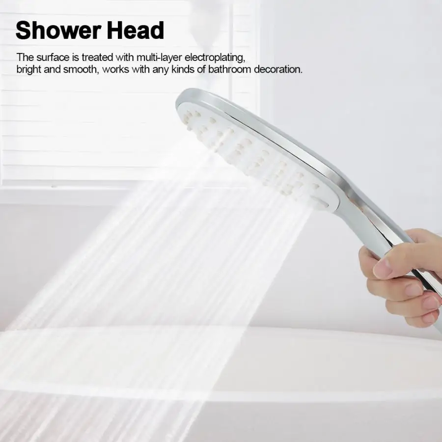 

G1/2" Bathroom Handheld Square Shower Head with 3 Adjustable Water Pressure Handheld Shower Head Rain Shower Head