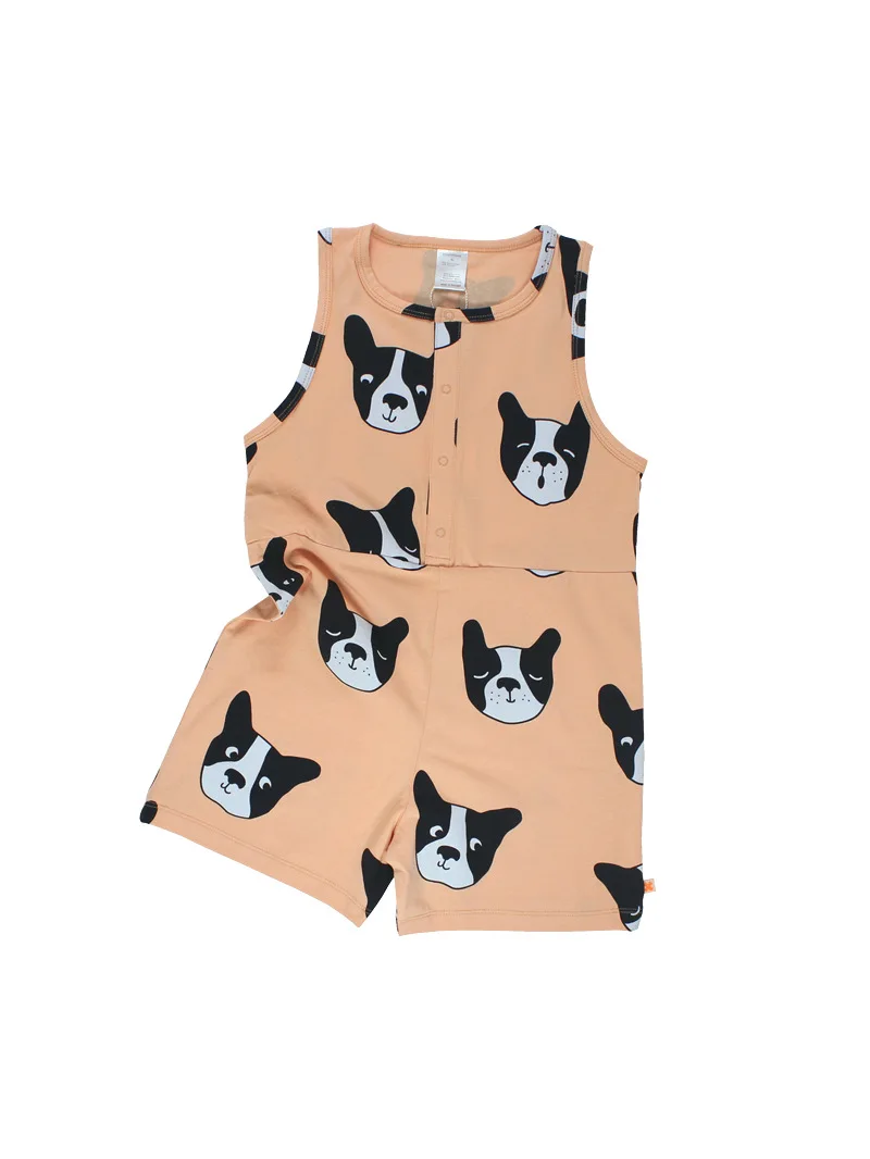 

2017 Summer Bobo choses Tiny Cotton blue black Dog milk letter baby boys girls Romper jumpsuit baby clothing vestidos