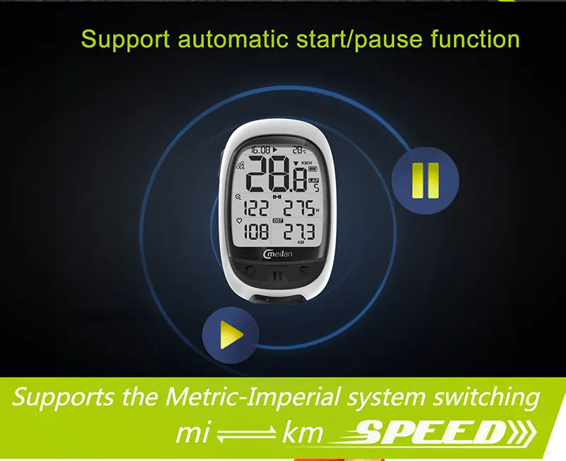 Велосипед gps-навигация Bluetooth ANT+ велосипедный компьютер поддержка подключения с частотой сердечных сокращений(не включает