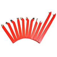 cnc קאטר 11Pcs 10x10 מ"מ, הטה טיפ קרביד Bit Set Brazed כלי הכרסום קאטר מחרטת מתכת CNC, ריתוך מחזיק כלי חריטה (4)