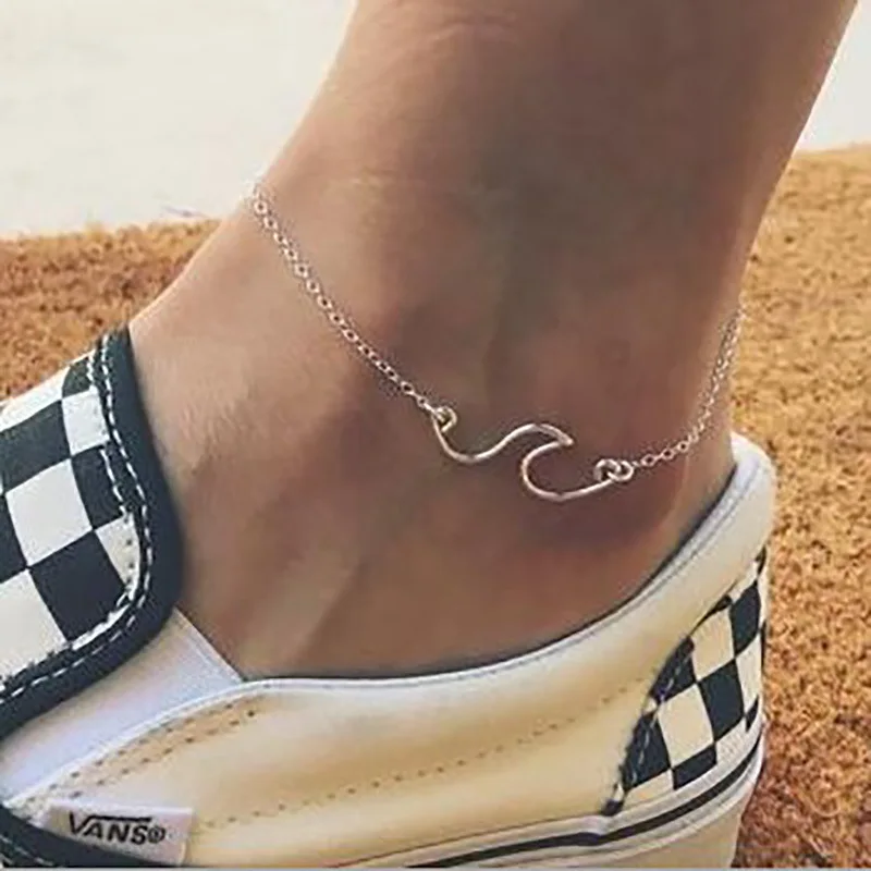 

TTMM New anklet bracelet foot jewelry Wave Charms Summer beach Jewelry F53