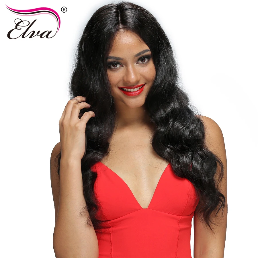 Elva font b Hair b font Loose Wave Full Lace Wigs Bleacked Knots With Baby font
