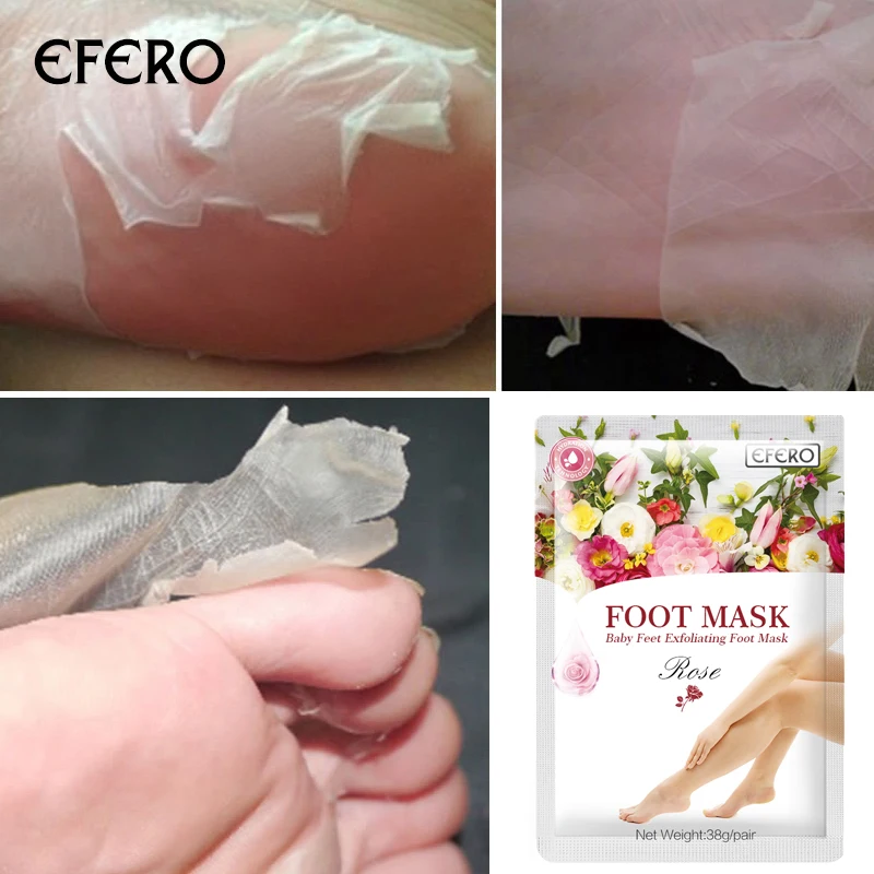 Efero 1 упаковка отшелушивающая маска для ног педикюрные носки спа крем для ног Детские каблуки трещины удаление омертвевшей кожи Скраб пилинг маски для ног