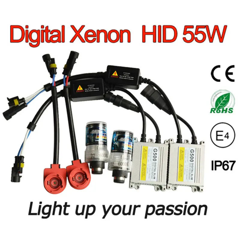 12V 55W D2S ксеноновый hid комплект D2C 4300k 6000k 8000k супер тонкий цифровой балласт d2s 55w