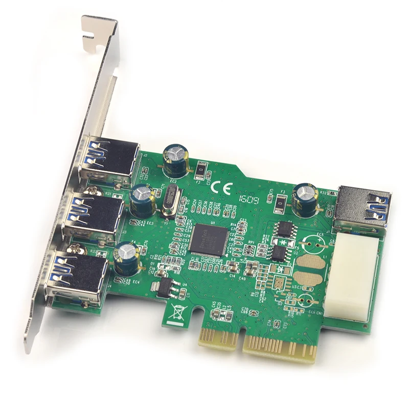 USB 3 0 расширения PCI e карта PCIe USB3.0 адаптер Внешняя батарея + 1 встроенный
