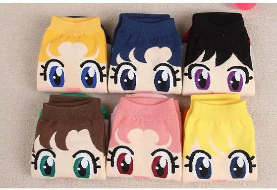 1 пара/лот,, модные милые хлопковые носки-башмачки для женщин и девочек на весну и осень, подарок, 6 цветов, носки с изображением моряка, носки с изображением Луны