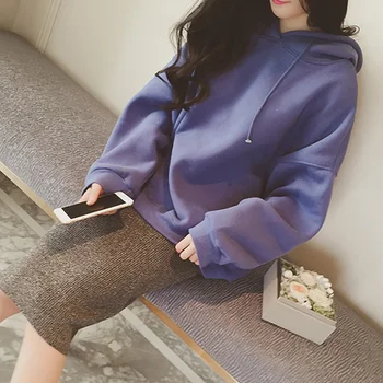 

Women Autumn Hoodies Long Sleeves Hooded Pullover Loose Embroidery Casual Tops BMF88