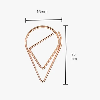 

FangNymph 10 PCS Metal Drop Shape Paper Clips Multiple Colors Kawaii Bookmark Office Shool books Stationery Marking Clip