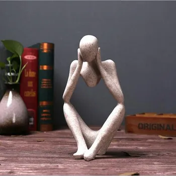 

New Creative House Decor Smoothy Stone People Design Table Decor Thinker Design Office Decoration Bookstore Decor