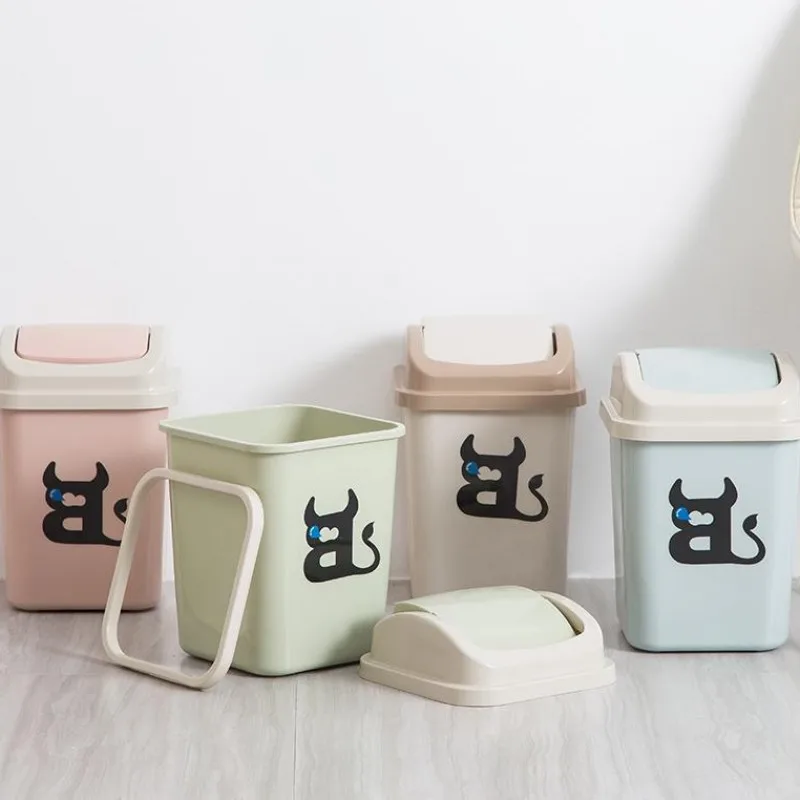 New Creative Shaking Cover Waste Bins Quality Plastic Paper Garbage