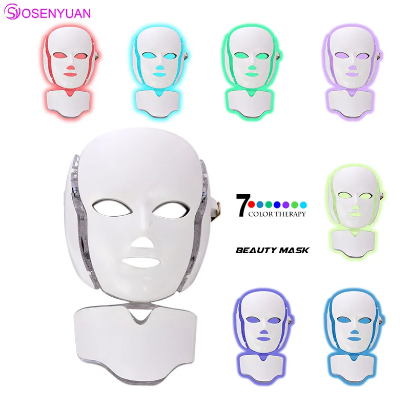 

The Newest LED Facial Mask 7 Colors Led Korean Photon Therapy Face Mask Machine Light Therapy Acne Mask Neck Beauty Led Mask