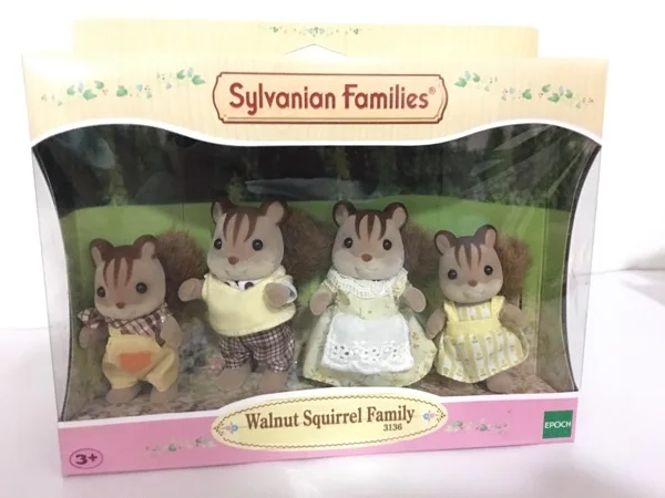 original Sylvanian Family of walnut squirrel family mini size action Figures Anime Cartoon figures Child gift